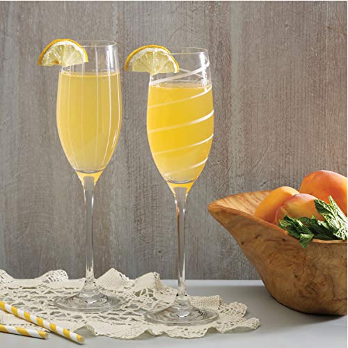 Mikasa Crystal Cheers Champagne Flutes, Set of 4, 8 fluid ounces - My Kitchen Products