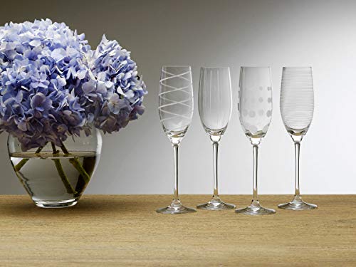 Mikasa Crystal Cheers Champagne Flutes, Set of 4, 8 fluid ounces - My Kitchen Products