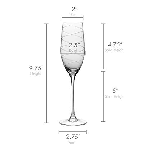Mikasa Crystal Cheers Champagne Flutes, Set of 4, 8 fluid ounces - My Kitchen Products