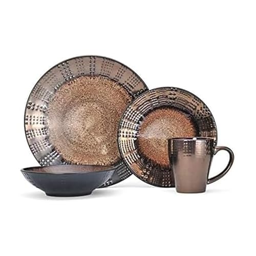 Mikasa Gourmet Basics Verona 16-Piece Stoneware Dinnerware Set, Service for 4, Includes Dinner Plates, Salad Plates, Soup Bowls and Mugs, Dishwasher and Microwave Safe - My Kitchen Products