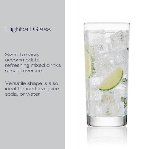 Mikasa Lana Tall Beverage Highball Glass Cups, Set of 4, 16 Ounce, Clear - My Kitchen Products