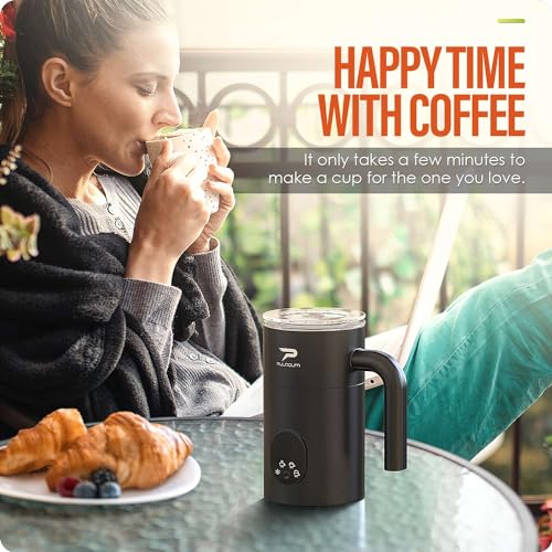 Milk Frother and Steamer 4 in 1 Automatic Coffee Steamer Frother, 11.8OZ / 350ML Warm and Cold Foam Frother for Coffee,Latte, Cappuccino, Macchiato, Hot Chocolate (Black) - My Kitchen Products
