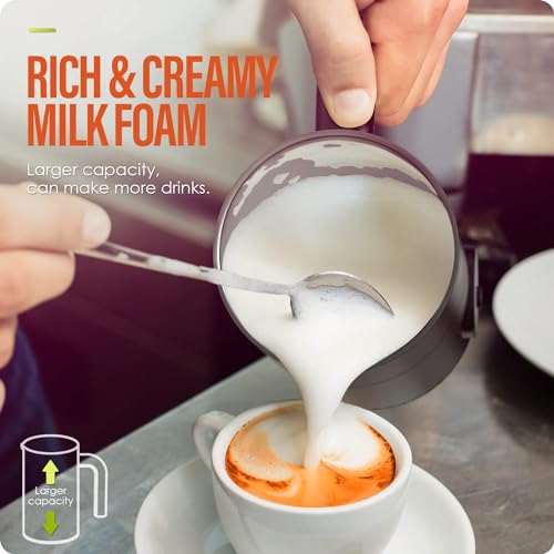 Milk Frother and Steamer 4 in 1 Automatic Coffee Steamer Frother, 11.8OZ / 350ML Warm and Cold Foam Frother for Coffee,Latte, Cappuccino, Macchiato, Hot Chocolate (Black) - My Kitchen Products