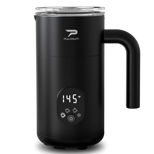 Milk Frother and Steamer 4 in 1 Automatic Coffee Steamer Frother, 11.8OZ / 350ML Warm and Cold Foam Frother for Coffee,Latte, Cappuccino, Macchiato, Hot Chocolate (Black) - My Kitchen Products