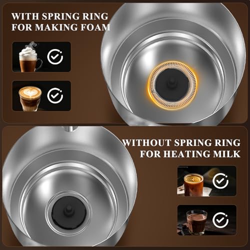 Milk Frother and Steamer, Electric Frother with Detachable Stainless Steel Jug, Hot & Cold Foam Maker for Latte, Cappuccino, Coffee, 4-in-1 Automatic Milk Warmer, 17oz Heat - My Kitchen Products