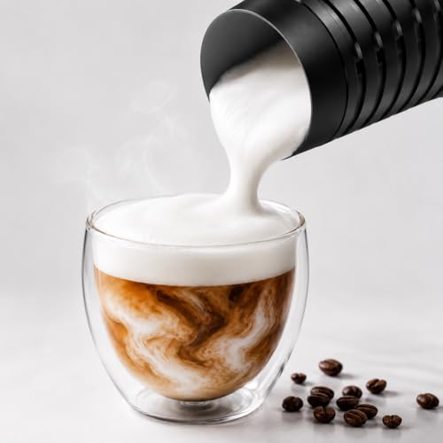 Milk Frother and Steamer, Large Capacity 4-in-1 Electric Milk Frother with Touchscreen, Hot & Cold Foam Maker, Milk Warmer and Hot Chocolate Maker for Latte, Cappuccino, Macchiato,Black - My Kitchen Products