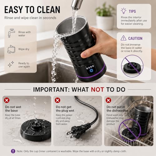 Milk Frother and Steamer, Large Capacity 4-in-1 Electric Milk Frother with Touchscreen, Hot & Cold Foam Maker, Milk Warmer and Hot Chocolate Maker for Latte, Cappuccino, Macchiato,Black - My Kitchen Products
