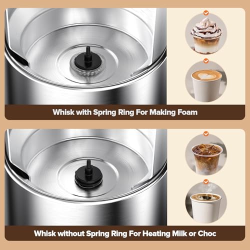 Milk Frother and Steamer, Large Capacity & Detachable Electric Milk Frother, Automatic Warm and Cold Foam Maker, Hot Chocolate Maker, Stainless Steel Jug, 30.44Oz./900ML - My Kitchen Products