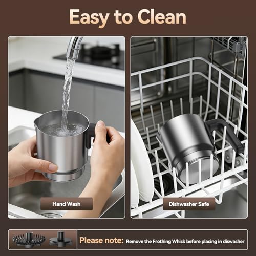 Milk Frother and Steamer with Heating Function - 4-in-1 Automatic Hot & Cold Milk Frother and Warmer, 24Oz/700ML Detachable Stainless Steel Jug with Transparent Lid - My Kitchen Products