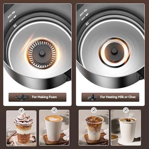 Milk Frother and Steamer with Heating Function - 4-in-1 Automatic Hot & Cold Milk Frother and Warmer, 24Oz/700ML Detachable Stainless Steel Jug with Transparent Lid - My Kitchen Products