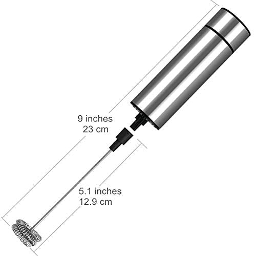 Milk Frother Handheld Battery Operated, Coffee Frother for Milk Foaming, Latte/Cappuccino Frother Mini Frappe Mixer for Drink, Hot Chocolate, Stainless Steel Silver - My Kitchen Products