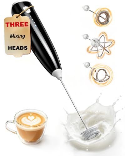 Milk Frother Handheld,Portable Electric Drink Mixer&Wand,Egg Whisk-Black - My Kitchen Products