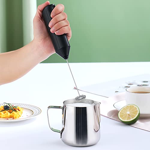 Milk Frothing Pitcher 12oz - 350ml, Kyraton Stainless Steel Espresso Steaming Pitchers with Decorating Pen,Milk Coffee Frother Cups Cappuccino Latte Art Barista Steam Pitchers Milk Jug Cup (Silver) - My Kitchen Products