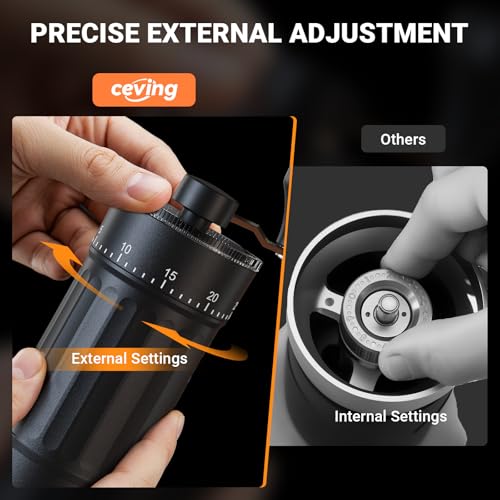 Mini Manual Coffee Grinder with 40 Adjustable Settings, Portable Hand Coffee Bean Mill with 30g Capacity, Conical Burr Coffee Grinder with Crank for Travel, Camping, Office, Espresso, Pour Over, etc - My Kitchen Products