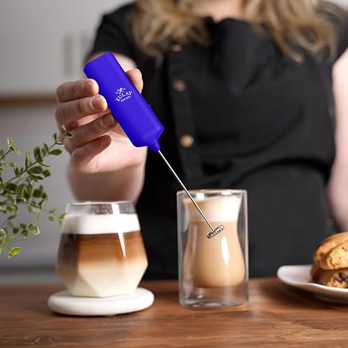 Mini & Mighty Milk Frother Wand – Powerful Handheld Coffee Frother, Battery Operated Drink Mixer – Compact Pocket Size – Detachable Whisk for Latte, Cappuccino, Matcha, Hot Chocolate - My Kitchen Products