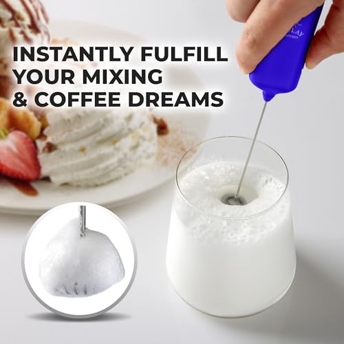 Mini & Mighty Milk Frother Wand – Powerful Handheld Coffee Frother, Battery Operated Drink Mixer – Compact Pocket Size – Detachable Whisk for Latte, Cappuccino, Matcha, Hot Chocolate - My Kitchen Products