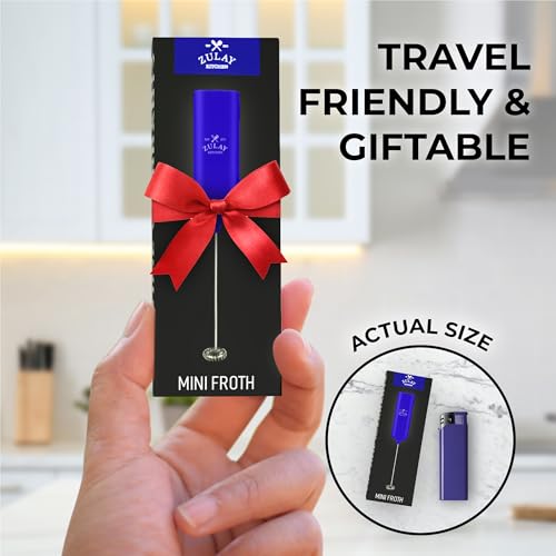 Mini & Mighty Milk Frother Wand – Powerful Handheld Coffee Frother, Battery Operated Drink Mixer – Compact Pocket Size – Detachable Whisk for Latte, Cappuccino, Matcha, Hot Chocolate - My Kitchen Products