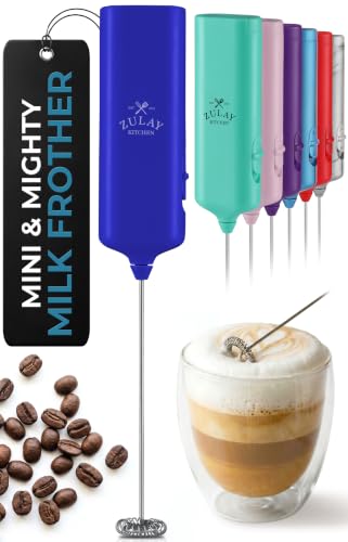 Mini & Mighty Milk Frother Wand – Powerful Handheld Coffee Frother, Battery Operated Drink Mixer – Compact Pocket Size – Detachable Whisk for Latte, Cappuccino, Matcha, Hot Chocolate - My Kitchen Products