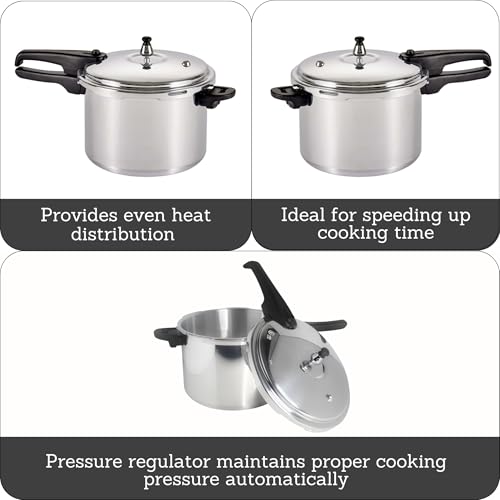 Mirro 92160A Polished Aluminum 10-PSI Pressure Cooker Cookware, 6-Quart, Silver - My Kitchen Products