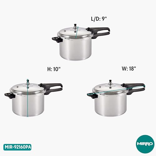 Mirro 92160A Polished Aluminum 10-PSI Pressure Cooker Cookware, 6-Quart, Silver - My Kitchen Products