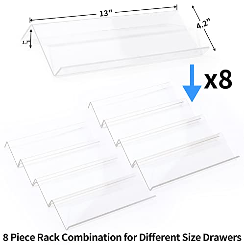 MIUKAA Clear Acrylic Spice Drawer Organizer, 4 Tier- 2 Set Expandable From 13" to 26" Drawer Seasoning Organizer, Kitchen Spice Rack Tray for Drawer/Countertop (Jars not included) - My Kitchen Products