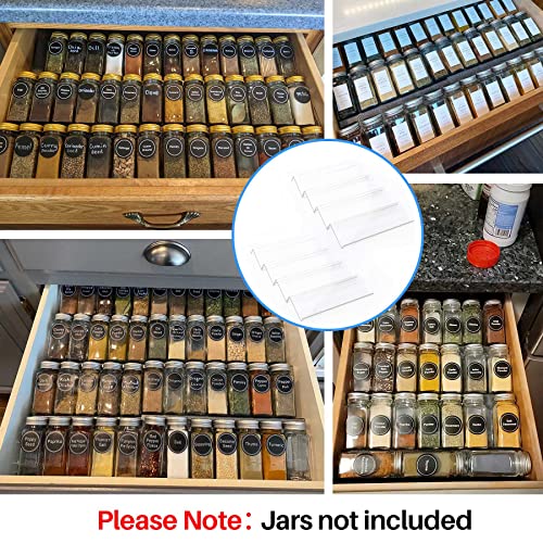 MIUKAA Clear Acrylic Spice Drawer Organizer, 4 Tier- 2 Set Expandable From 13" to 26" Drawer Seasoning Organizer, Kitchen Spice Rack Tray for Drawer/Countertop (Jars not included) - My Kitchen Products