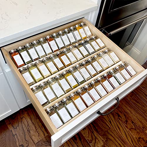 MIUKAA Clear Acrylic Spice Drawer Organizer, 4 Tier- 2 Set Expandable From 13" to 26" Drawer Seasoning Organizer, Kitchen Spice Rack Tray for Drawer/Countertop (Jars not included) - My Kitchen Products