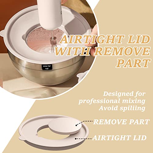 Mixing Bowls with Airtight Lids Set, 26PCS Stainless Steel Khaki Bowls with Grater Attachments, Non-Slip Bottoms & Kitchen Gadgets Set, Size 7, 4, 2.5, 2.0,1.5, 1QT, Great for Mixing & Serving - My Kitchen Products