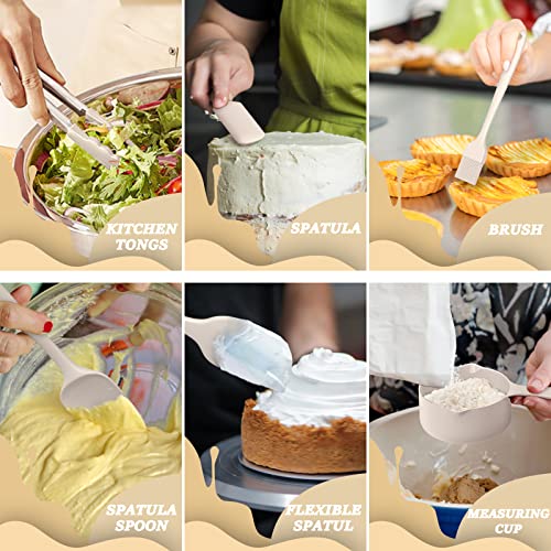 Mixing Bowls with Airtight Lids Set, 26PCS Stainless Steel Khaki Bowls with Grater Attachments, Non-Slip Bottoms & Kitchen Gadgets Set, Size 7, 4, 2.5, 2.0,1.5, 1QT, Great for Mixing & Serving - My Kitchen Products