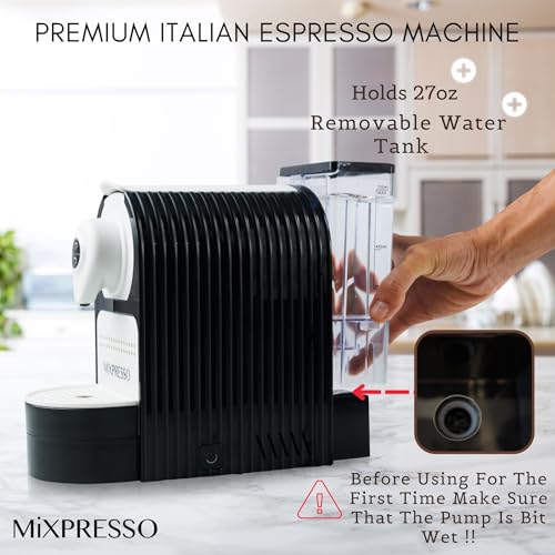 Mixpresso Black Espresso Coffee Machine – Compact 1400W Single Serve Coffee Maker Compatible with Nespresso OriginalLine Capsules, One-Touch Operation, 19-Bar Italian Pump, 27oz Water Tank - My Kitchen Products