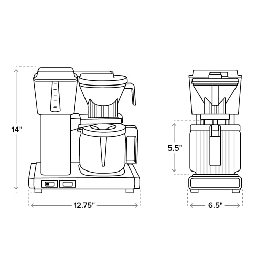 Moccamaster 53948 KBGV Select 10-Cup Coffee Maker, Matte Black, 40 ounce, 1.25l - My Kitchen Products