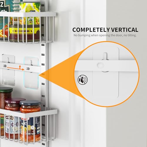 Moforoco White Over The Door Pantry Organizer, Pantry Organization and Storage, Metal Hanging Spice Rack Shelves Door, Seasoning Shelves, Laundry Room Organization, House and Kitchen Essentials - My Kitchen Products