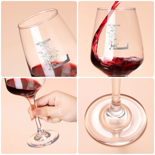 Monogrammed Wine Glass Gifts for Women, Personalized A-Z Wine Glass Customized Gift for Women, Unique Birthday Mothers Day Gifts for Mom, Her, Wife, Friends - My Kitchen Products
