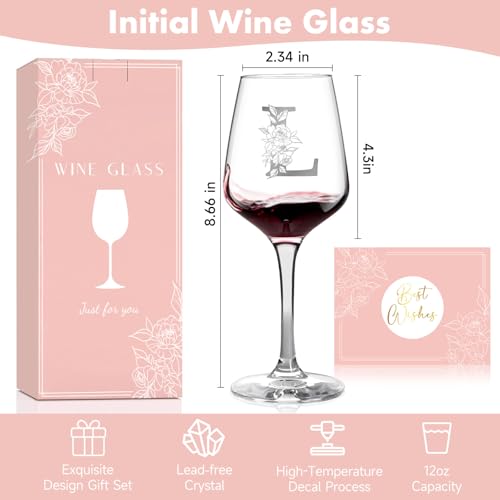 Monogrammed Wine Glass Gifts for Women, Personalized A-Z Wine Glass Customized Gift for Women, Unique Birthday Mothers Day Gifts for Mom, Her, Wife, Friends - My Kitchen Products
