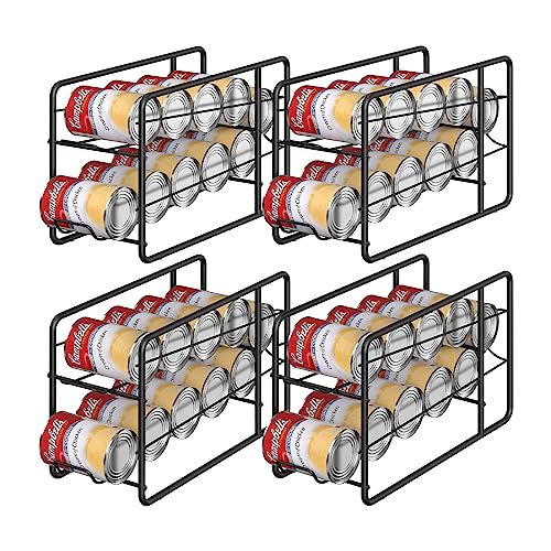 MOOACE 4 Pack Can Dispenser Rack, Stackable Soda Can Organizer Holder for Canned Food Storage Kitchen Cabinet Pantry