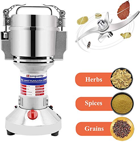 Moongiantgo Grain Mill Grinder Electric 300g Commercial Spice Grinder 1500W Stainless Steel Pulverizer Dry Grinding Machine for Wheat Corn Rice Pepper Herbs Coffee Beans (300g Upright, 110V) - My Kitchen Products
