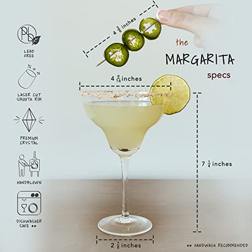 MORA PURE Margarita Glasses Set of 4, 12 oz Modern Bar Glass for Martini, Frozen Daiquiri, Tropical Summer Parties - Classic Coupe Cocktail Drinkware, Great Gift for Mixologists, Hand Blown Crystal - My Kitchen Products