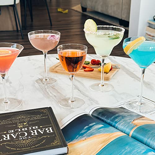 MORA PURE Margarita Glasses Set of 4, 12 oz Modern Bar Glass for Martini, Frozen Daiquiri, Tropical Summer Parties - Classic Coupe Cocktail Drinkware, Great Gift for Mixologists, Hand Blown Crystal - My Kitchen Products