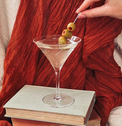 MORA PURE Martini Glasses, Set of 4-7oz - Handblown Premium Crystal Glass for Cockails, Martinis, Home Bar, Cosmos, Gimlet, Parties, Etc - Modern Classic Cocktail Glassware, Gift for Him/Her - My Kitchen Products