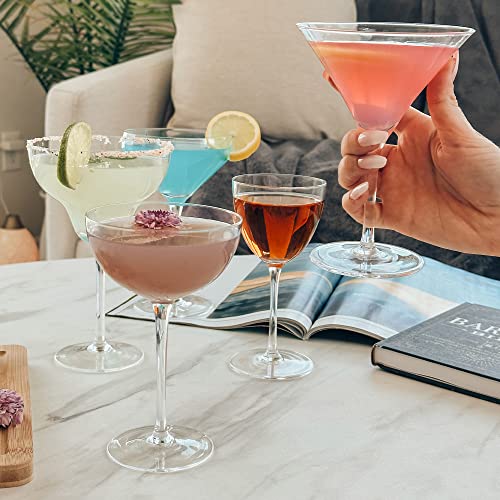 MORA PURE Martini Glasses, Set of 4-7oz - Handblown Premium Crystal Glass for Cockails, Martinis, Home Bar, Cosmos, Gimlet, Parties, Etc - Modern Classic Cocktail Glassware, Gift for Him/Her - My Kitchen Products