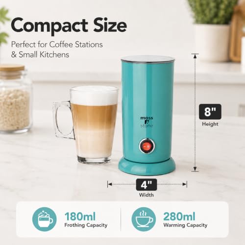 Moss & Stone Electric Milk Frother & Milk Warmer for Latte & Cappuccino - My Kitchen Products