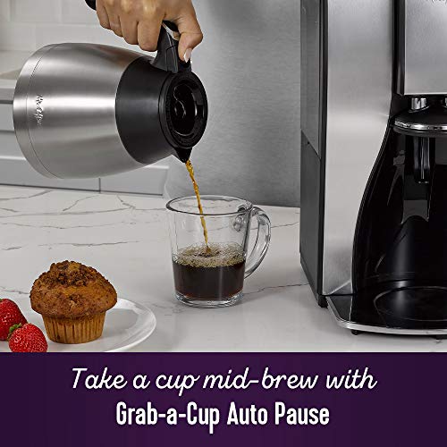 Mr. Coffee 10-Cup Programmable Coffee Maker, Insulated Thermal Carafe, Brew Strength Selection, Brew Now or Later, Stainless Steel - My Kitchen Products