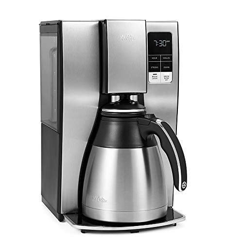 Mr. Coffee 10-Cup Programmable Coffee Maker, Insulated Thermal Carafe, Brew Strength Selection, Brew Now or Later, Stainless Steel - My Kitchen Products