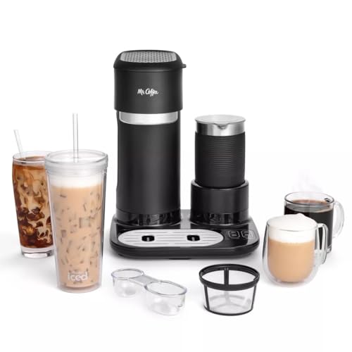 Mr. Coffee 4-in-1 Single-Serve Latte, Iced, and Hot Coffee Maker with Milk Frother and Tumbler Black - My Kitchen Products