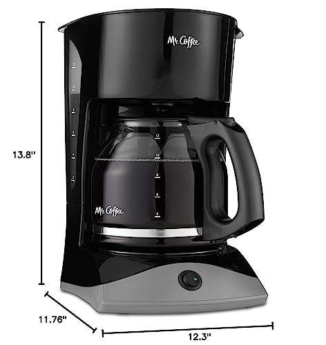 Mr. Coffee Black Coffee Maker, 12 Cups, with Auto Pause and Glass Carafe, Perfect for Home and Office Use - My Kitchen Products