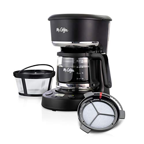 Mr. Coffee Programmable Coffee Maker 5 Cups with Auto Pause Glass Carafe Compact Design Black - My Kitchen Products