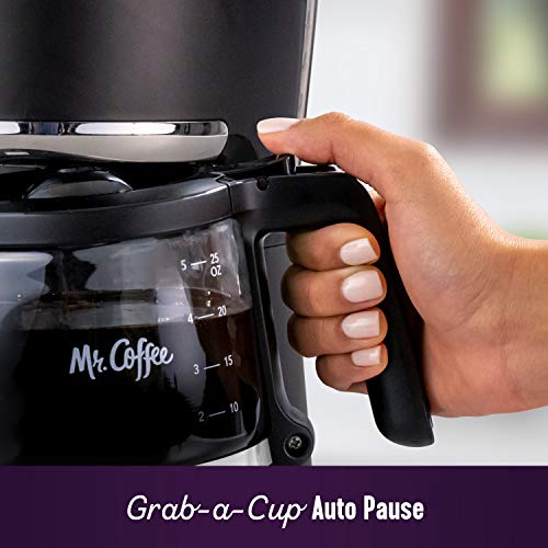 Mr. Coffee Programmable Coffee Maker 5 Cups with Auto Pause Glass Carafe Compact Design Black - My Kitchen Products