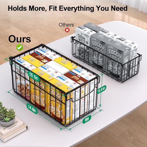 MSERCUOR Freezer Organizer Bins, 4 Pack Stackable Deep Chest Freezer Organizer Bins, Foldable Baskets with Handles, Black Storage Container Baskets for 5/ 7 Cu.FT Deep Freezer Sort Frozen Meats - My Kitchen Products
