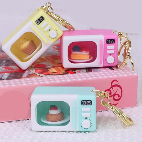 Msioytog Microwave Shape Keychain with LED Light Auditory Play Lobster Clasp Design for Learning Phone Case Accessory Paren - My Kitchen Products