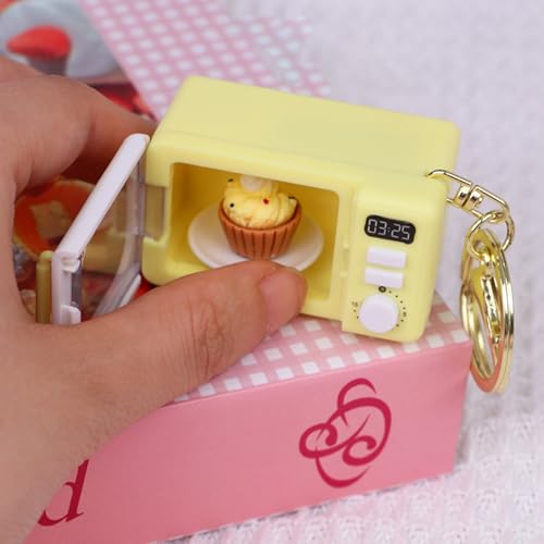 Msioytog Microwave Shape Keychain with LED Light Auditory Play Lobster Clasp Design for Learning Phone Case Accessory Paren - My Kitchen Products